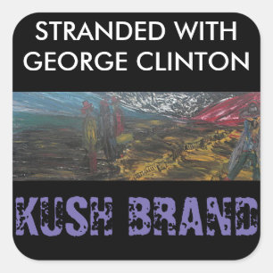GESTRAND BIJ GEORGE CLINTON KUSH VIERKANTE STICKER