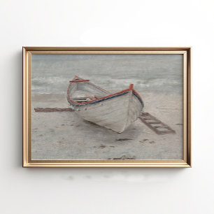 Gestrand Boot Print, Vintage Wandkunst, Zeelandsch Poster