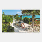 Gestrand bootwrak rechthoekige sticker (Voorkant)