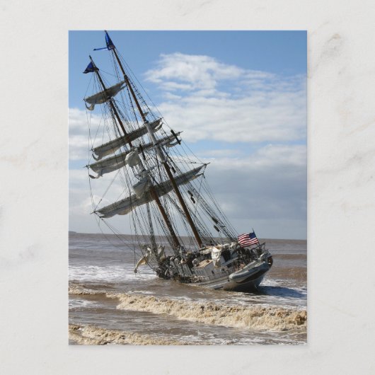 Gestrand Schip Briefkaart (Voorkant)