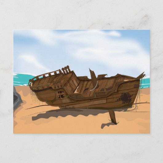 Gestrand Wrak Briefkaart (Voorkant)