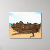 Gestrand wrak canvas afdruk (Voorkant)