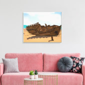 Gestrand wrak canvas afdruk (Insitu (Woonkamer))
