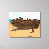 Gestrand wrak canvas afdruk (Voorkant)