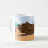 Gestrand wrak koffiemok (Voorkant links)