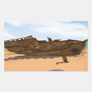 Gestrand Wrak Rechthoekige Sticker