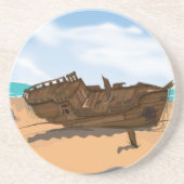 Gestrand Wrak Zandsteen Onderzetter (Voorkant)