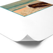 Gestrande boot bij zonsondergang poster (Hoek)