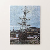 Gestrande boot in Fecamp Monet Fine Art Legpuzzel (Verticaal)