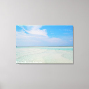 Gestrande Zandige Strand Kust Landschap Reis Foto Canvas Afdruk