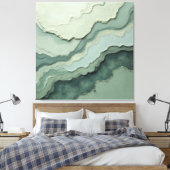 Gestratificeerde salie Abstract - Organic Modern Canvas Afdruk (Insitu (Slaapkamer))