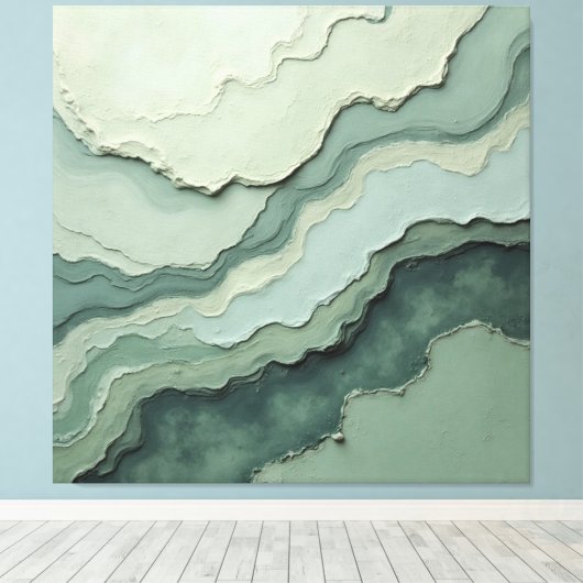 Gestratificeerde salie Abstract - Organic Modern Canvas Afdruk (Insitu (Houten vloer))