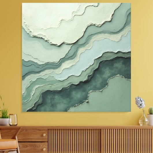Gestratificeerde salie Abstract - Organic Modern Canvas Afdruk (Insitu (Woonkamer))