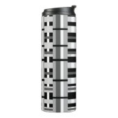 Gestreefd in zwart-wit en grijs thermosbeker (Gedraaid links)