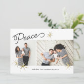 Gestreefde vrede | Twee foto Feestdagenkaart (Staand voorkant)