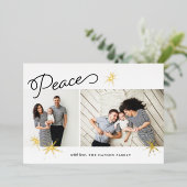 Gestreefde vrede | Twee foto Folie Feestdagenkaart (Staand Voorkant)