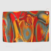 Gestreefde wijnstokken, oranje aan rood op grijs golfhanddoek (Horizontaal)