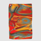 Gestreefde wijnstokken, oranje aan rood op grijs golfhanddoek (Voorkant)