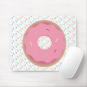 Gestreelde Roze 3D Donut Muismat (Met muis)