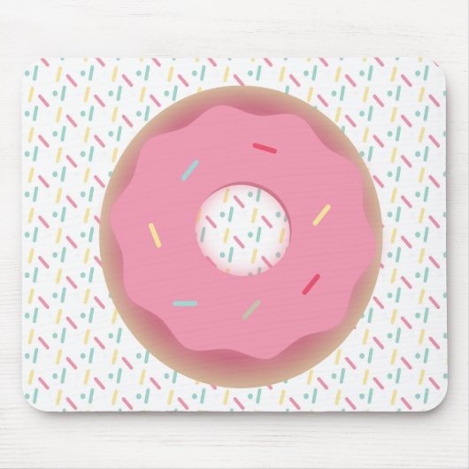 Gestreelde Roze 3D Donut Muismat (Voorkant)