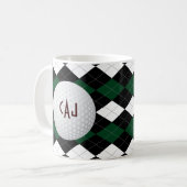 Gestreepeld met Golf Ball, persoonlijke koffie-Mok Koffiemok (Voorkant links)
