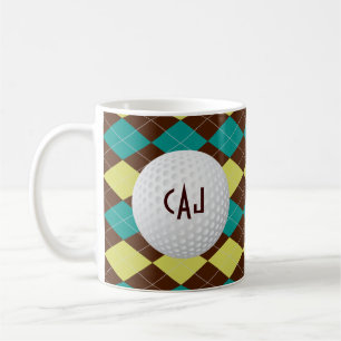 Gestreepeld met Golf Ball, persoonlijke koffie-Mok Koffiemok