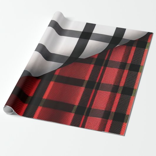 Gestreept Abstract rood zwart Collectie Cadeaupapier (Uitgerold)