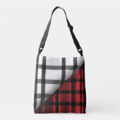 Gestreept Abstract rood zwart Collectie Crossbody Tas (Achterkant)