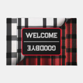 Gestreept Abstract rood zwart Collectie Deurmat (Voorkant)