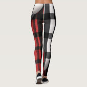 Gestreept Abstract rood zwart Collectie Leggings (Achterkant)