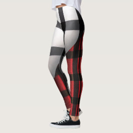 Gestreept Abstract rood zwart Collectie Leggings