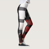 Gestreept Abstract rood zwart Collectie Leggings (Rechts)