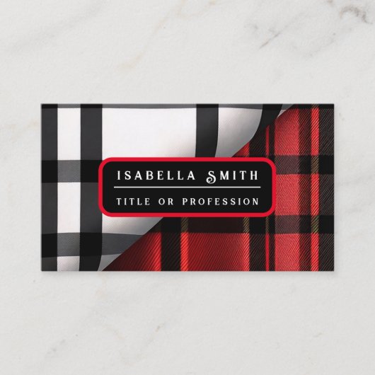 Gestreept Abstract rood zwart Collectie Visitekaartje (Voorkant)