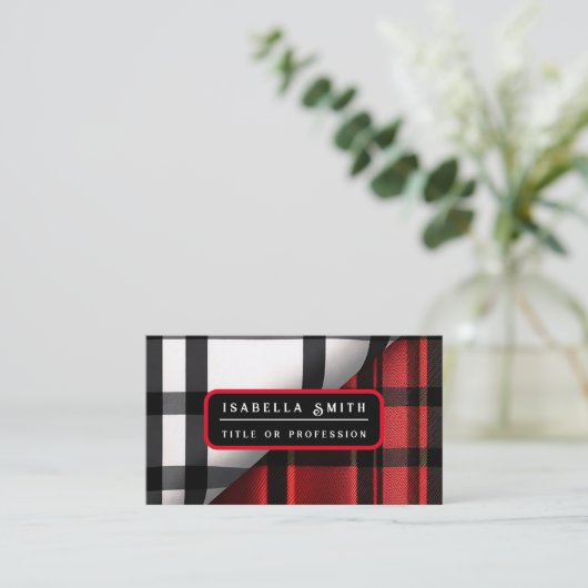 Gestreept Abstract rood zwart Collectie Visitekaartje (Staand voorkant)