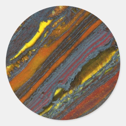 Gestreept Australisch Tijgeroog Ronde Sticker (Voorkant)