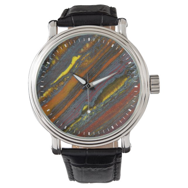 Gestreept Australische Tijgeroog Horloge (Voorkant)