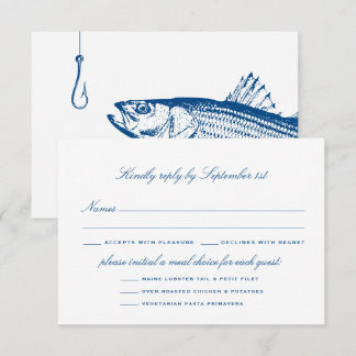 Gestreept Baars Maaltijd Opties Elegante Trouw RSVP Kaartje