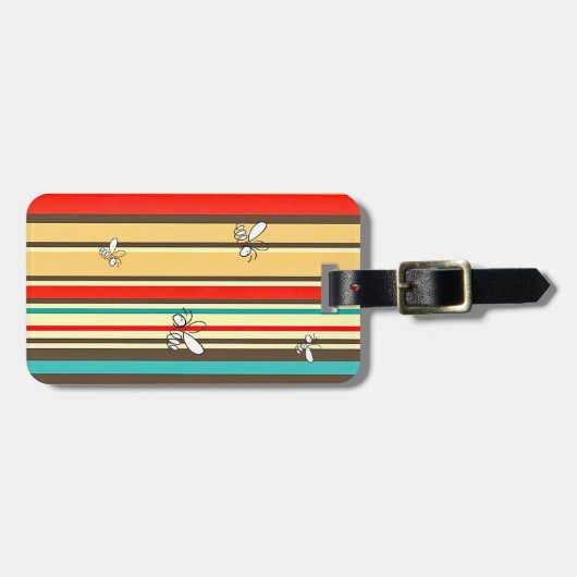 gestreept bijenpatroon | Bagagelabel (Voorkant horizontaal)