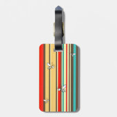 gestreept bijenpatroon | Bagagelabel (Achterkant verticaal)