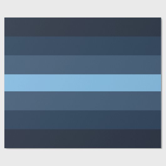 Gestreept Blauw Cadeaupapier (Vlak)