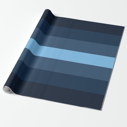 Gestreept Blauw Cadeaupapier (Uitgerold)