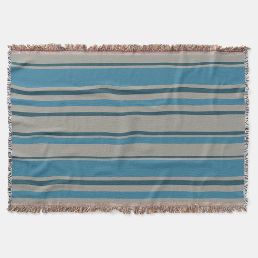 Gestreept blauw grijs deken (Voorkant)