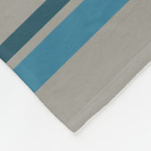 Gestreept blauw grijs fleece deken (Hoek)