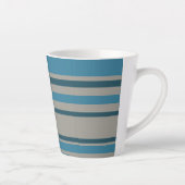 Gestreept blauw grijs latte mok (Rechts)
