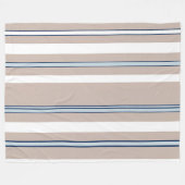 Gestreept Blauw, Wit & Beige met zwarte accenten Fleece Deken (Voorkant (Horizontaal))