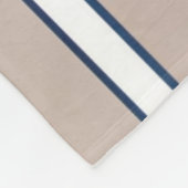 Gestreept Blauw, Wit & Beige met zwarte accenten Fleece Deken (Hoek)