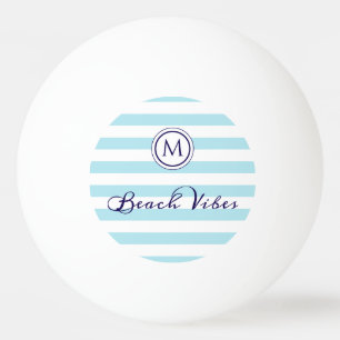 Gestreept Blauw Wit Strand Vibe Preppy Monogram Pingpongbal