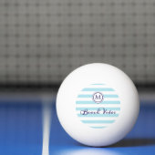 Gestreept Blauw Wit Strand Vibe Preppy Monogram Pingpongbal (Net)