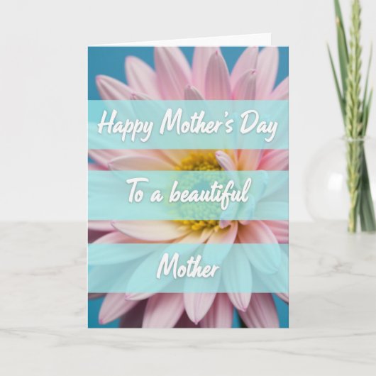 Gestreept Bloem Moederkaart Kaart (Voorkant)