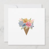 Gestreept bloemboeket Waterverf bedankkaart (Achterkant)